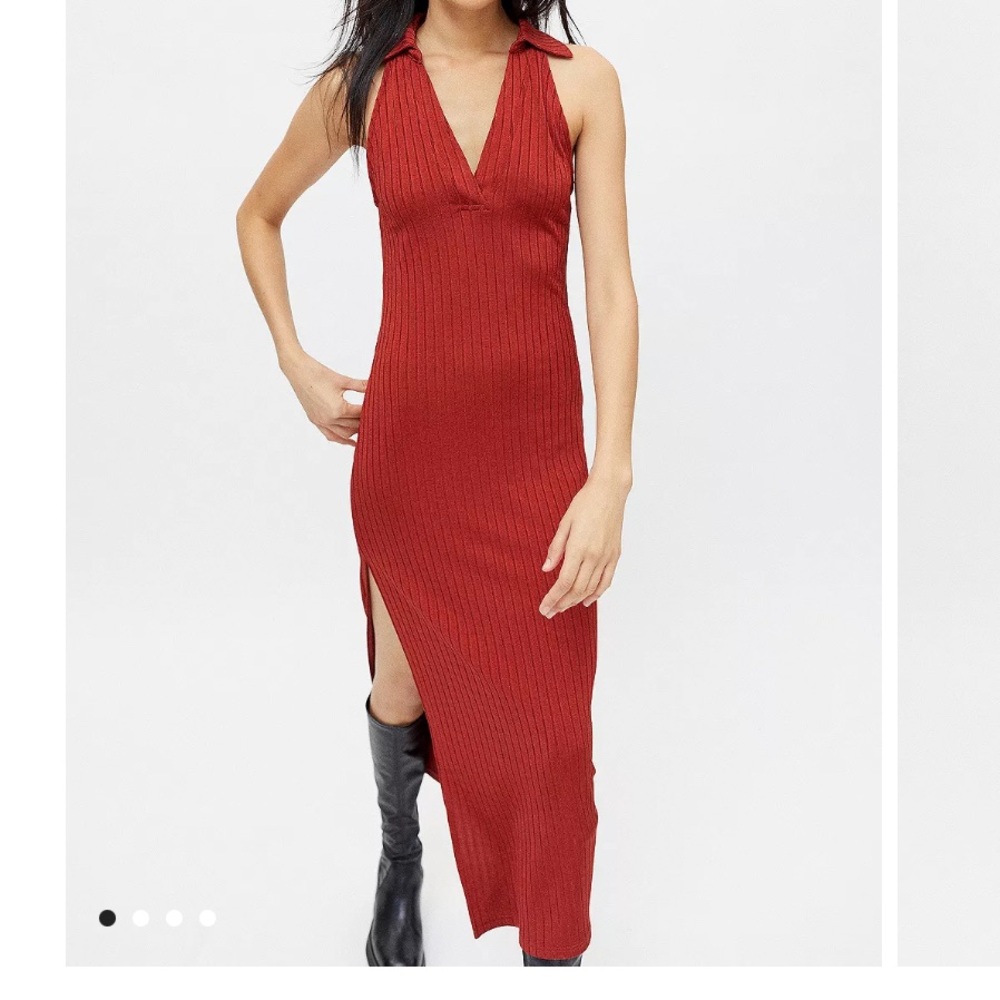 NWT Urban Outfitters Red Jada Bodycon Midi Dress size large
